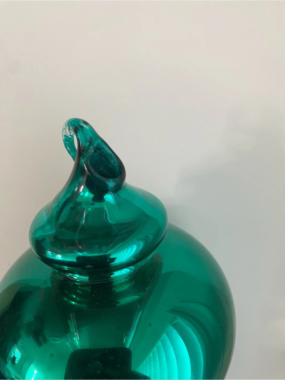 Vintage Dept 56 Mercury Glass Aqua Finial Large Handblown Ornament 9”H In Box